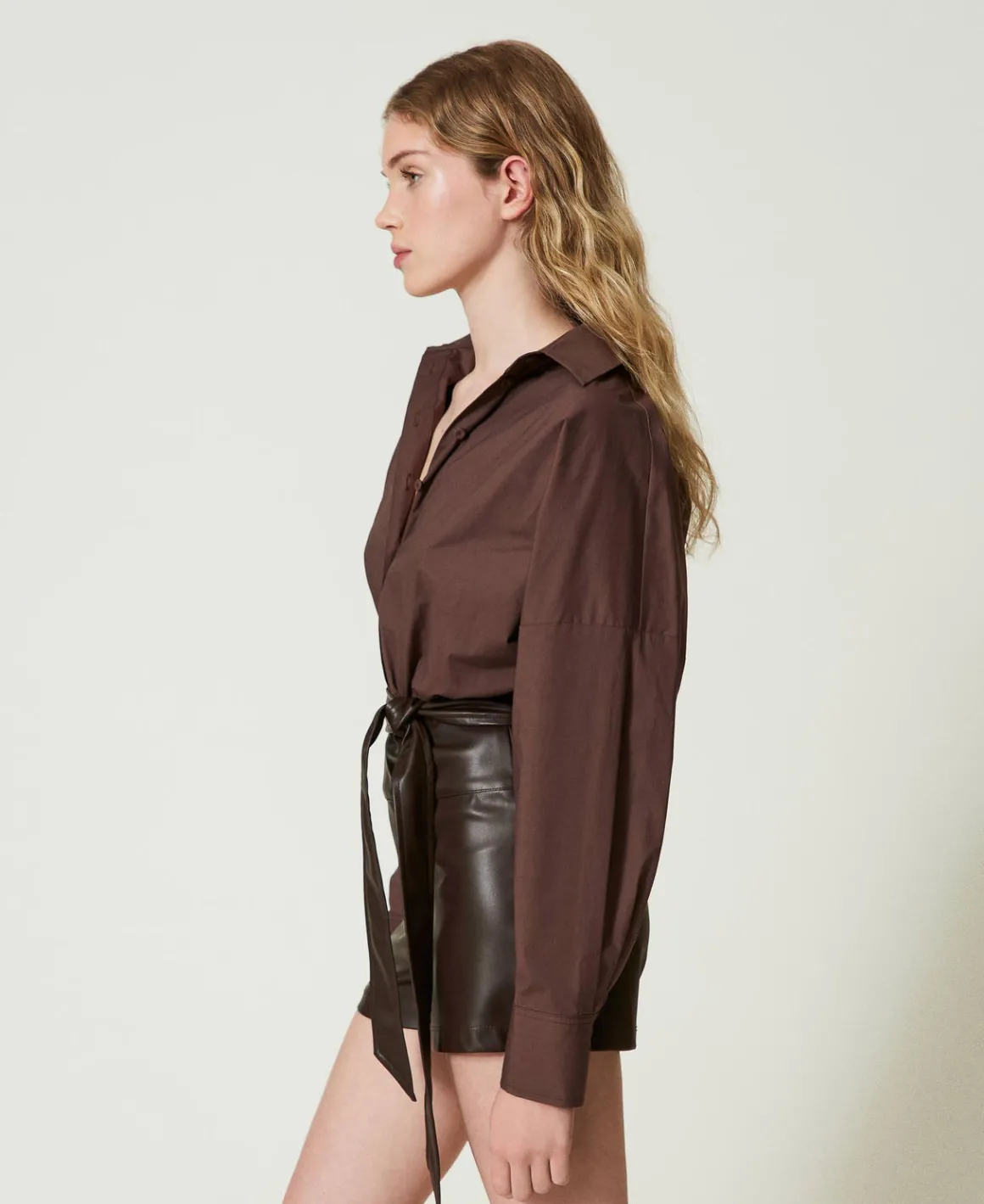 TWINSET Milano Tuta Corta In Popeline E Tessuto Spalmato | Tute | Vestiti Corti