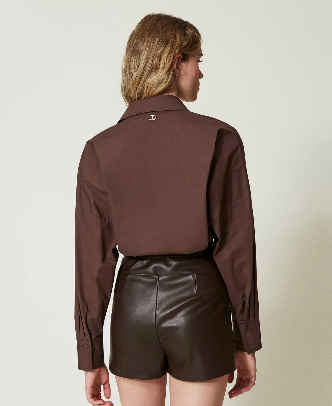 TWINSET Milano Tuta Corta In Popeline E Tessuto Spalmato | Tute | Vestiti Corti