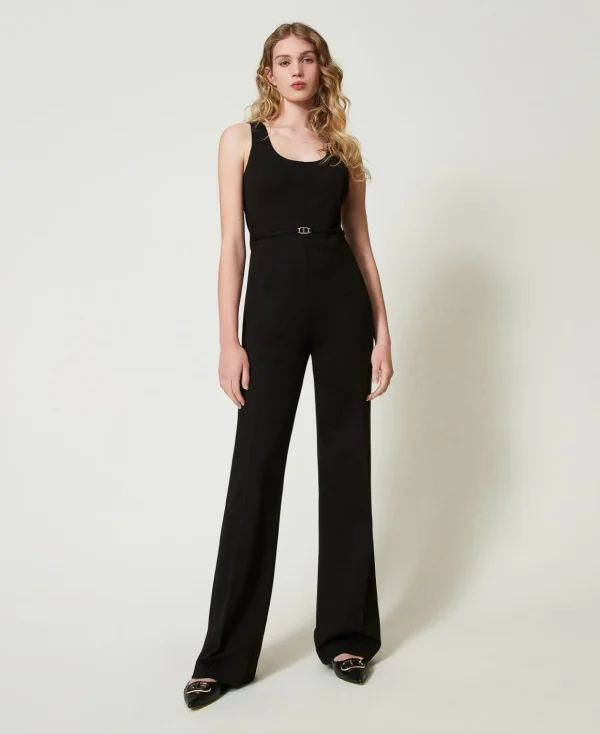 TWINSET Milano Tuta Flare Con Cinturino Oval T | Tute | Vestiti Da Cerimonia