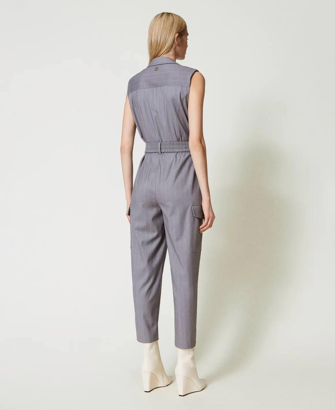 TWINSET Milano Tuta Gessata Con Cintura | Tute | Vestiti Lunghi