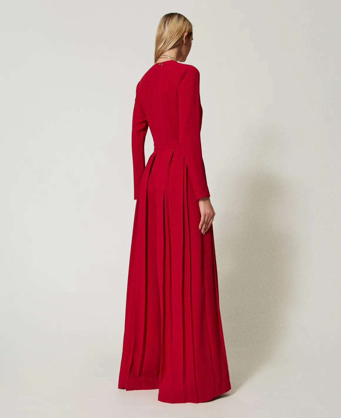 TWINSET Milano Tuta In Crêpe Plissé Con Bottoni | Tute | Vestiti Lunghi